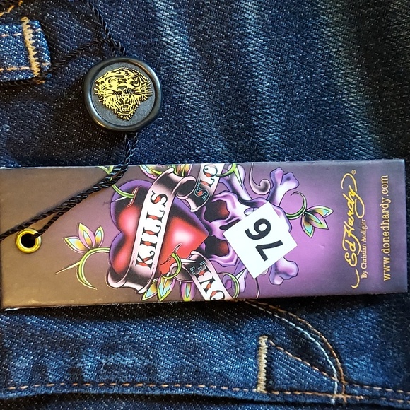 Vintage Ed Hardy by Christin Audigier NWT White Label Bootcut Jeans Size 29 - Picture 6 of 12